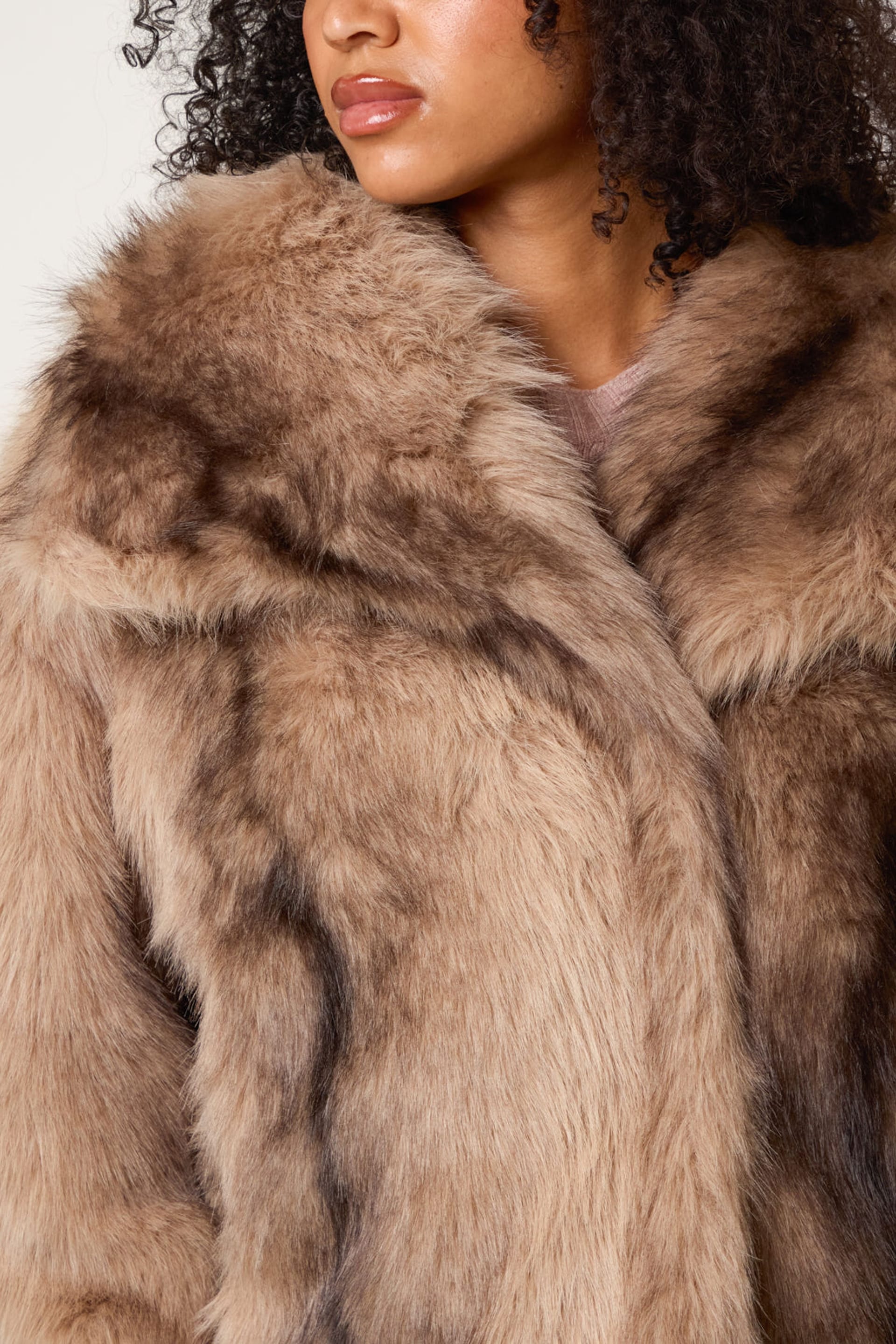 Blue Vanilla Blue Vanilla Women's Light Brown Faux Fur Coat - 4
