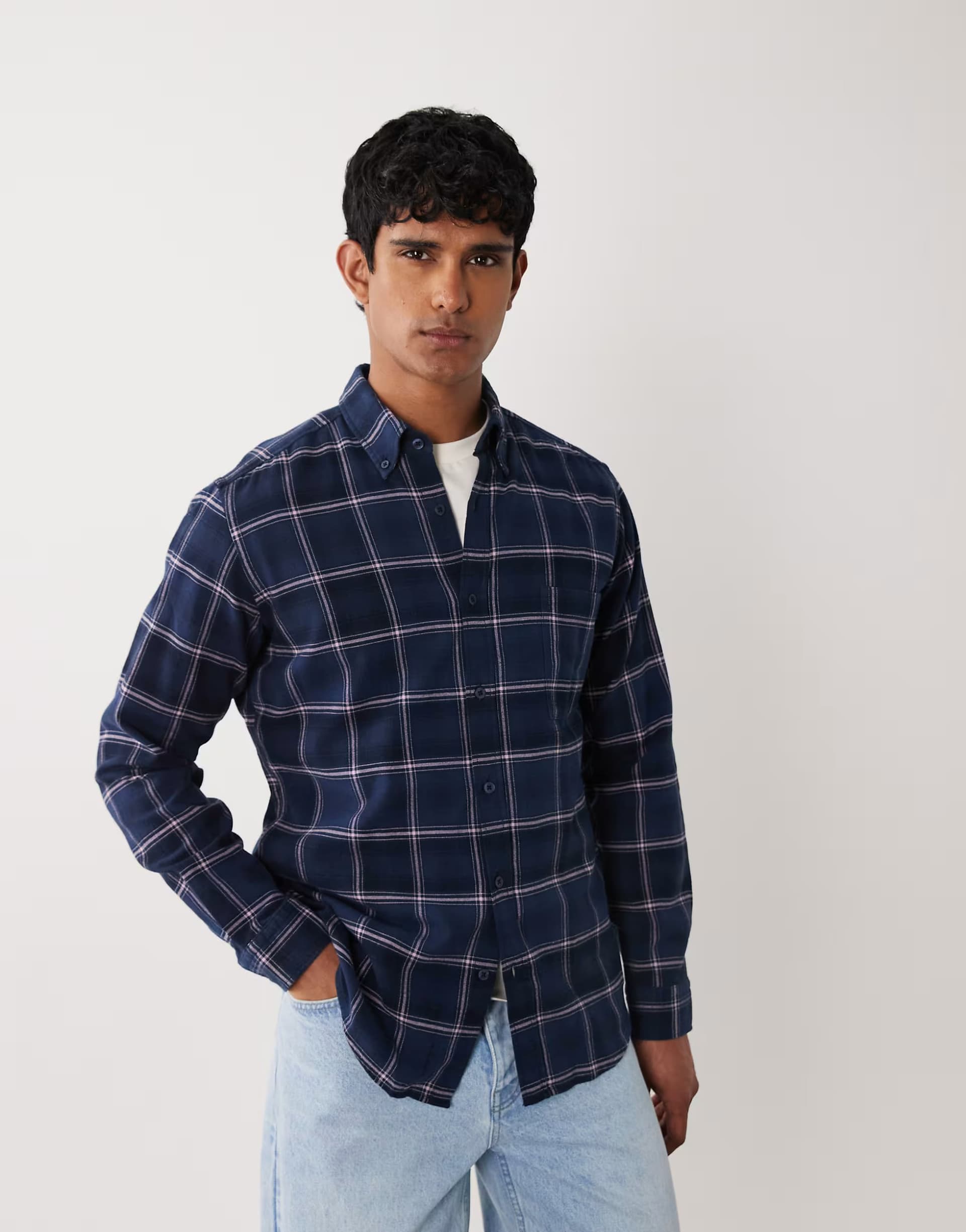ASOS BOSS Orange Navy Checked Shirt