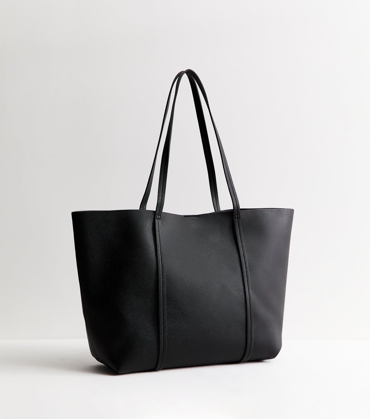 New Look New Look Black Grained Faux Leather Tote Bag