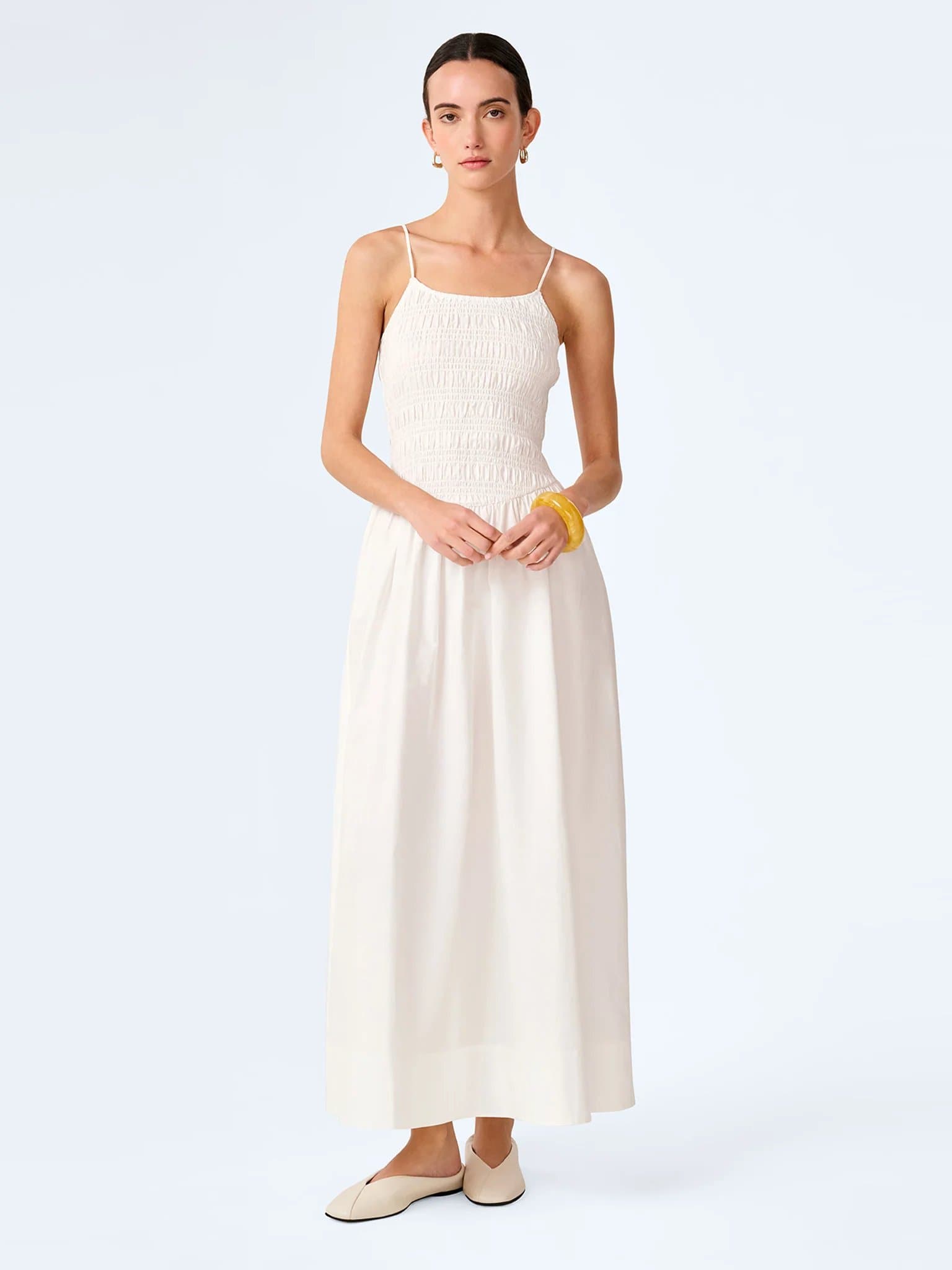 OMNES Paulina Dress in White