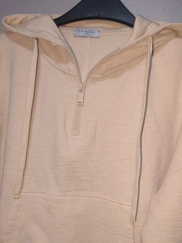 Papaya Loose fit beige cropped hoodie by papaya size 14