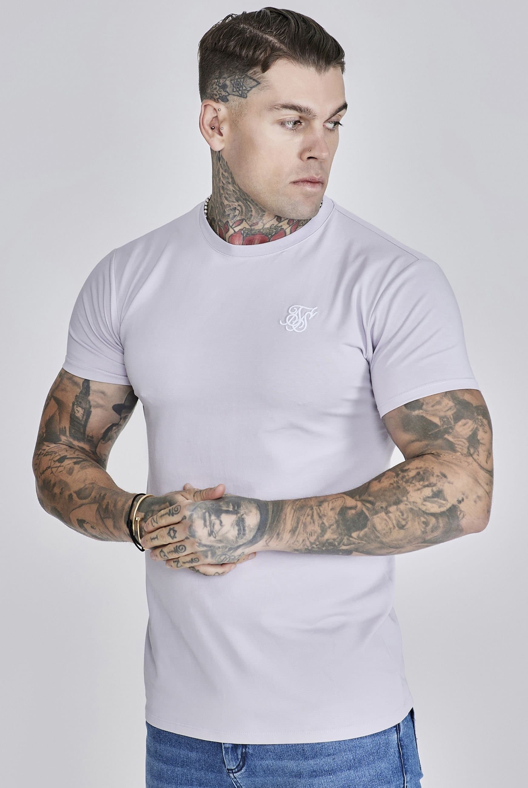 SikSilk SikSilk Men's Essentials T-Shirt in Lilac