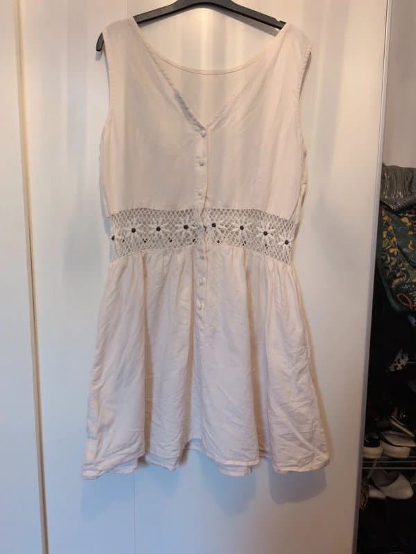 Topshop Vintage Topshop Crocheted Cutout Cotton Mini Dress