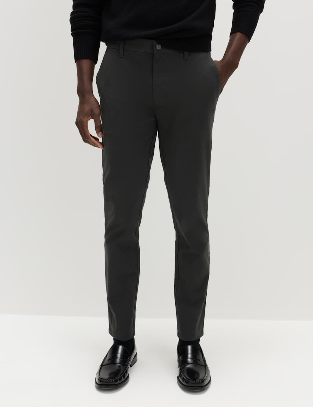 Marks & Spencer M&S Dark Pewter Stretch Skinny Fit Chinos