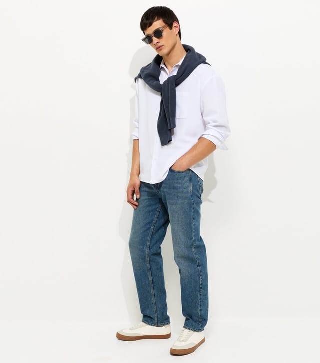 New Look Men's White Oversized Linen Look Shirt New Look - 3