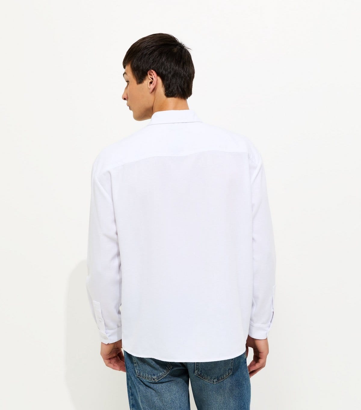New Look Men's White Oversized Linen Look Shirt New Look - 4