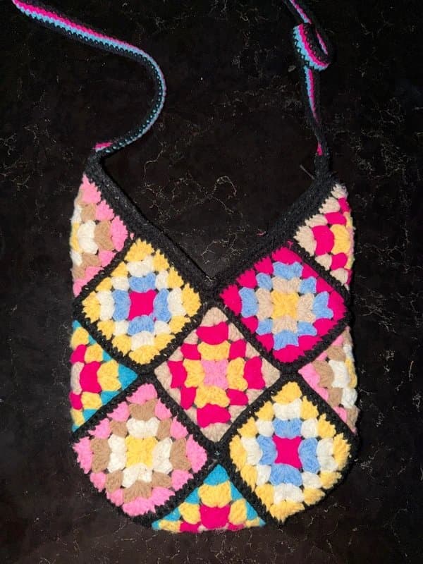 ASOS My accessories London Crochet crossbody messenger bag zipper