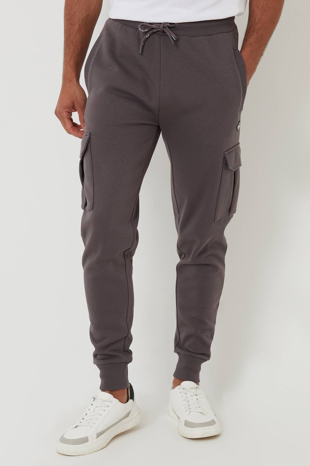 Threadbare Threadbare Men's Cargo Style Joggers in Dark Grey - 2