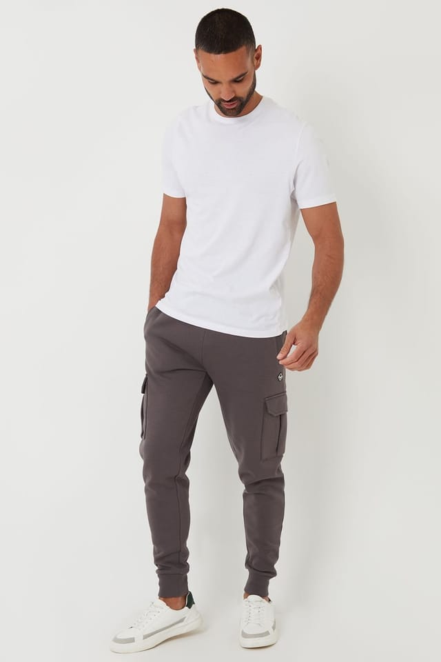 Threadbare Threadbare Men's Cargo Style Joggers in Dark Grey - 3
