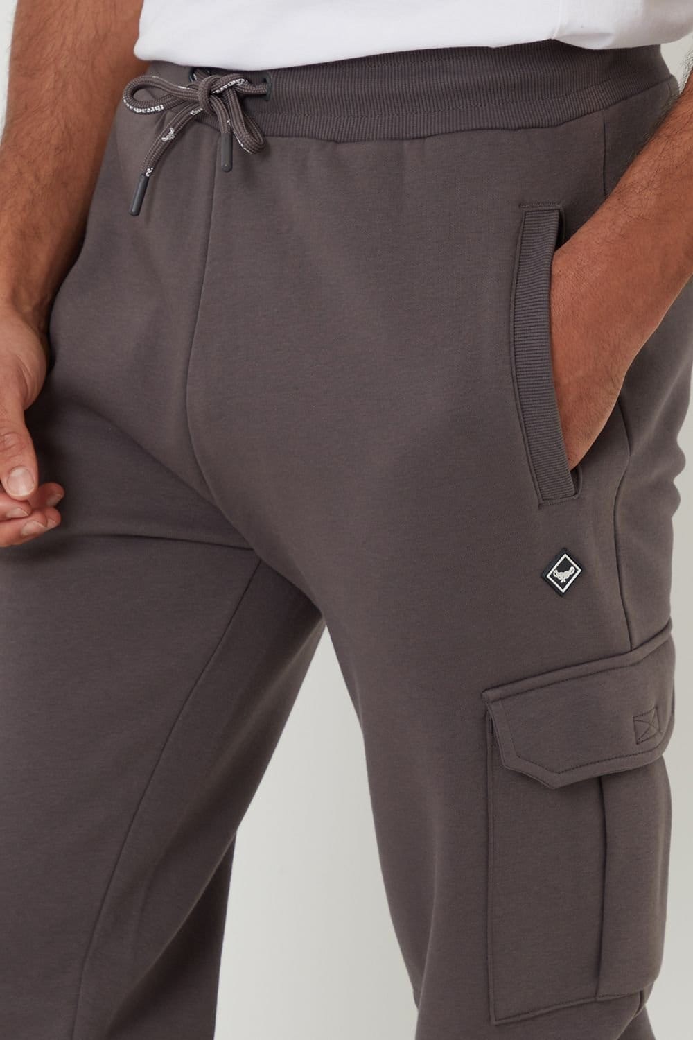 Threadbare Threadbare Men's Cargo Style Joggers in Dark Grey - 4