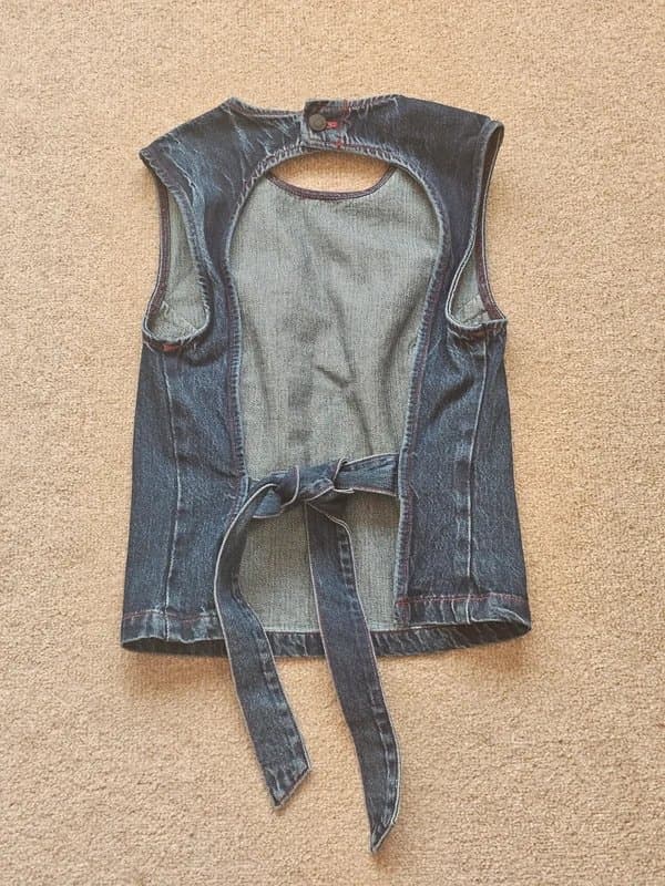 ASOS Design Backless denim top with tie back detail