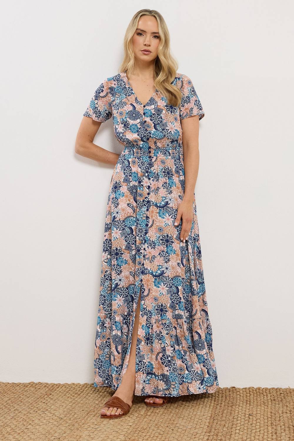 Long Tall Sally Long Tall Sally Women's Tall Floral Button Maxi Dress - 2