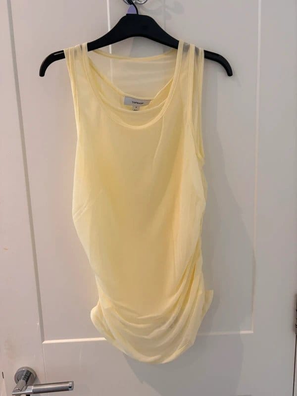 Topshop Pastel Yellow Double Layered Vest Top