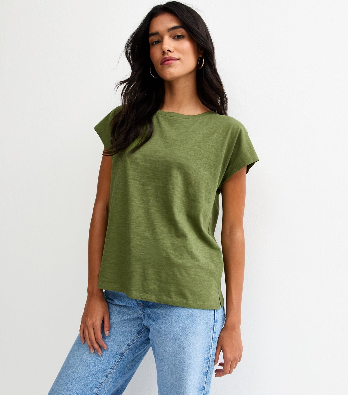 New Look Women's Light Khaki Grown On Sleeve T-Shirt New Look - 2