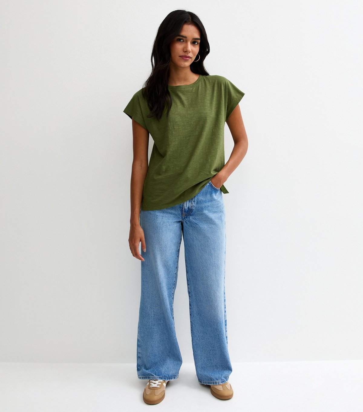 New Look Women's Light Khaki Grown On Sleeve T-Shirt New Look - 3