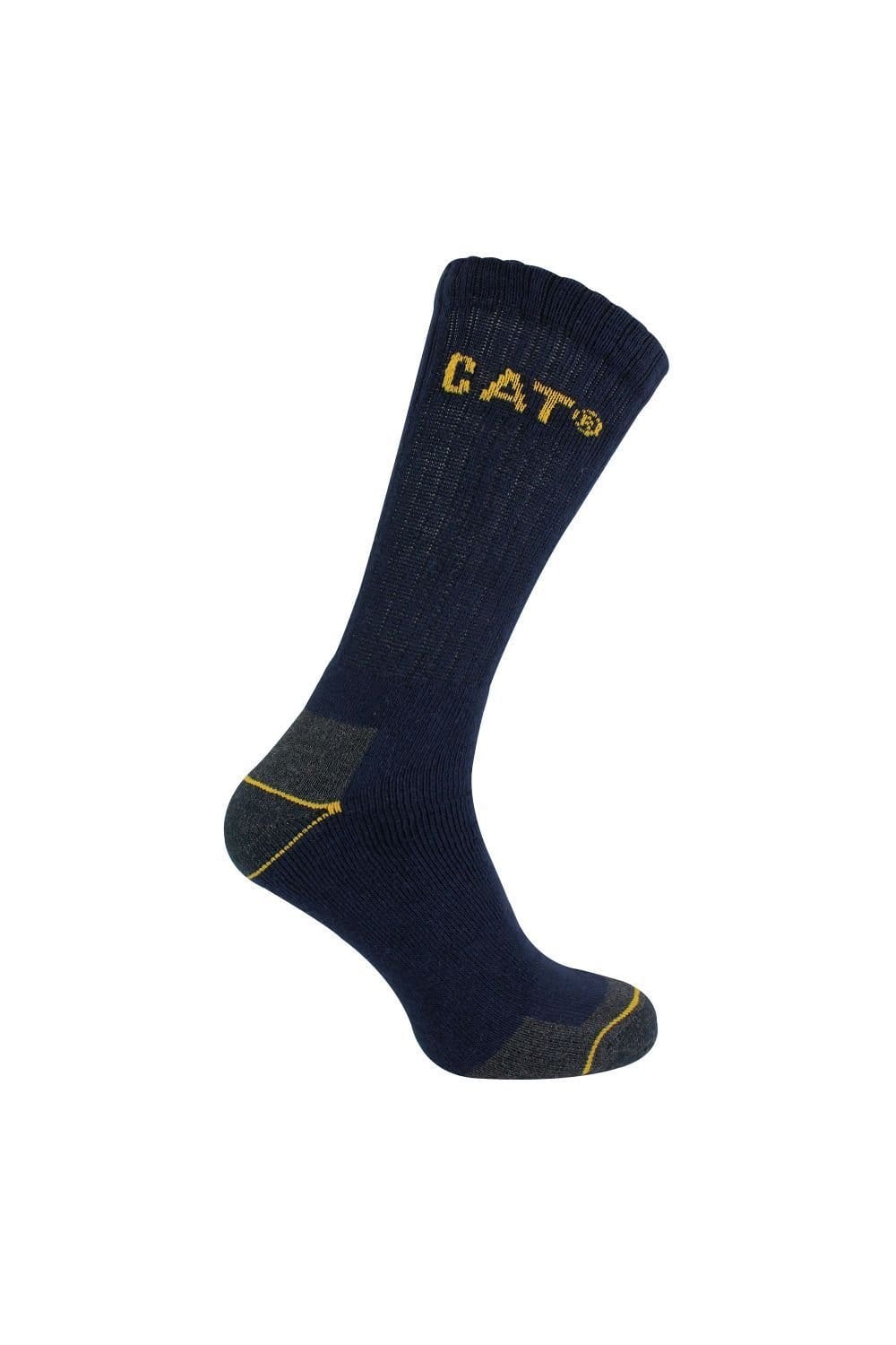 CAT CAT Men's 3 Pack Real Work Cotton Socks in Navy - 4