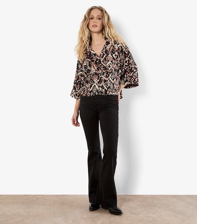 Apricot Women's Black Patterned Boxy Shirt Apricot New Look - 3