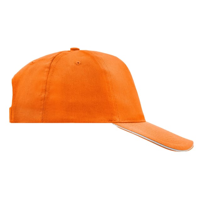 Myrtle Beach Myrtle Beach Men's Promo 5 Panel Sandwich Peak Cap in Orange - 3