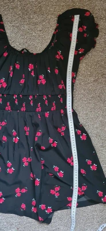 New Look Jumpsuit playsuit red roses print S UK10 EU38