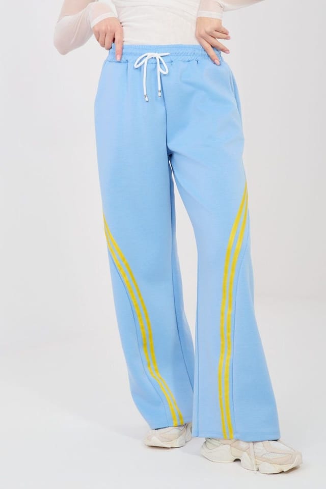 Love Lace Love Lace Women's Stripe Tracksuit Sweatpants in Blue - 3