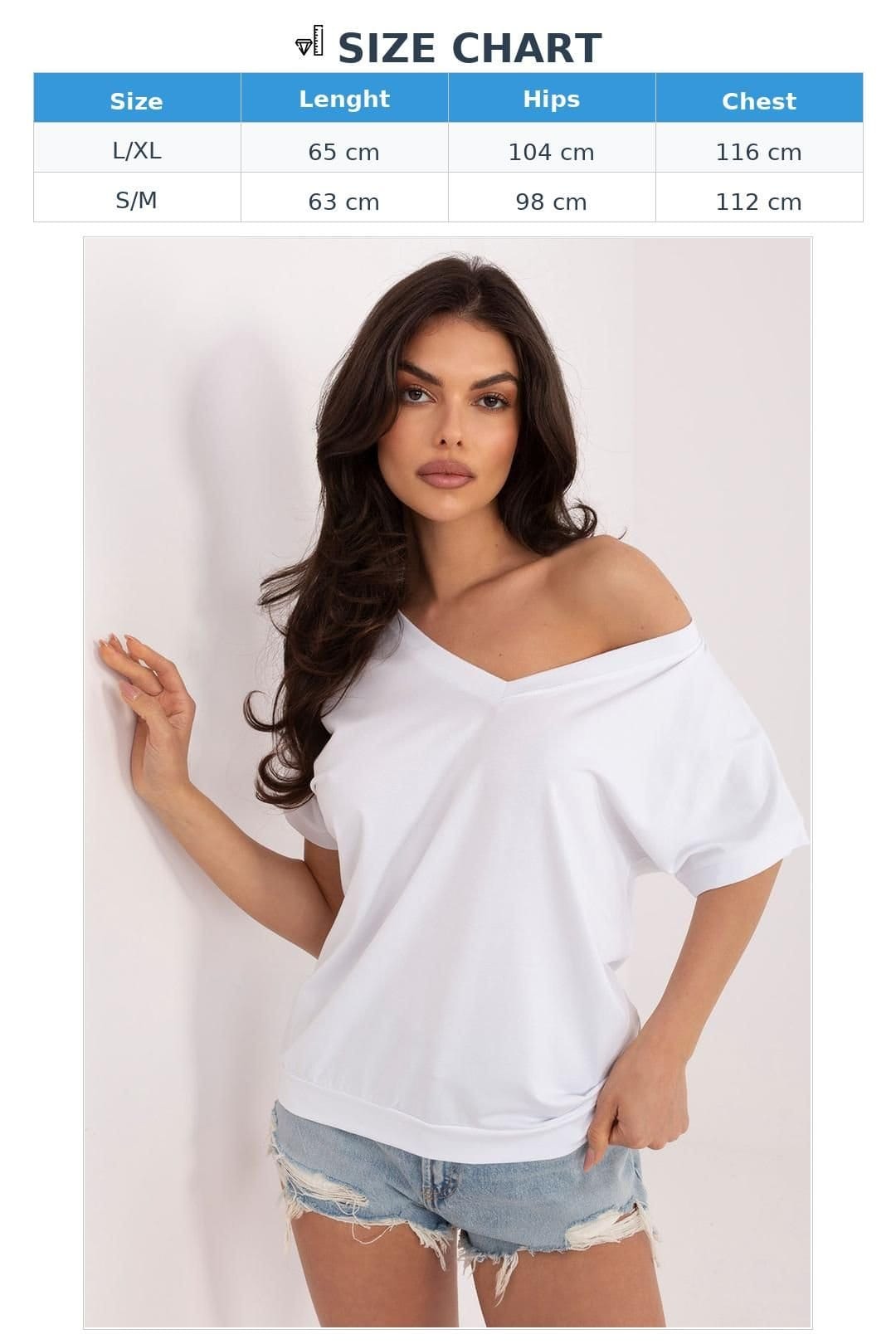 Love Lace Love Lace Women's Universal Cotton Elastane V Neck Blouse Style 226684 in White - 4