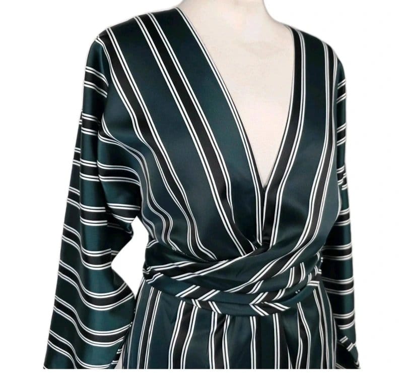 ASOS Green Satin Faux Wrap Midi Dress for Men