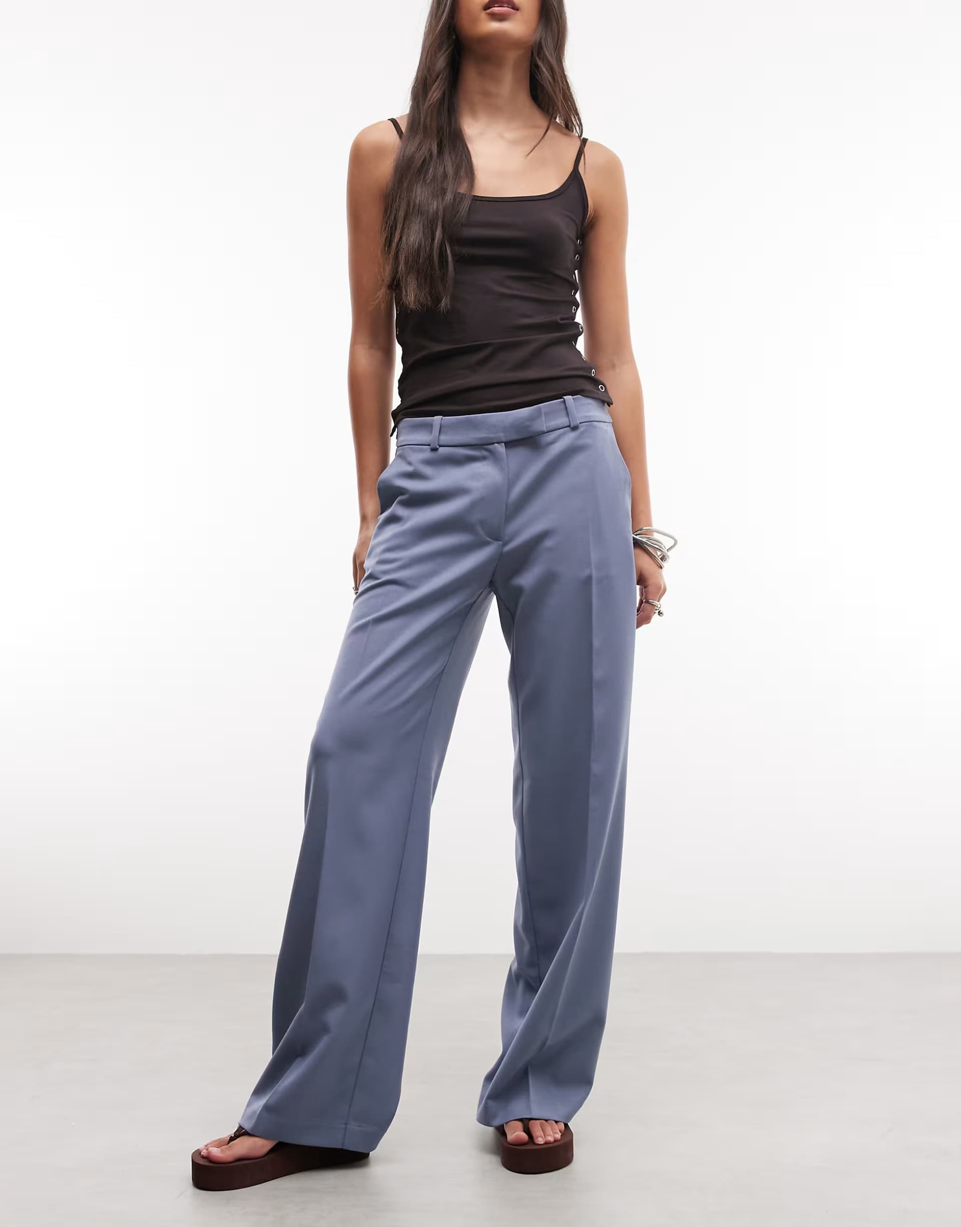 ASOS Monki Toucan tailored trousers in petrol blue