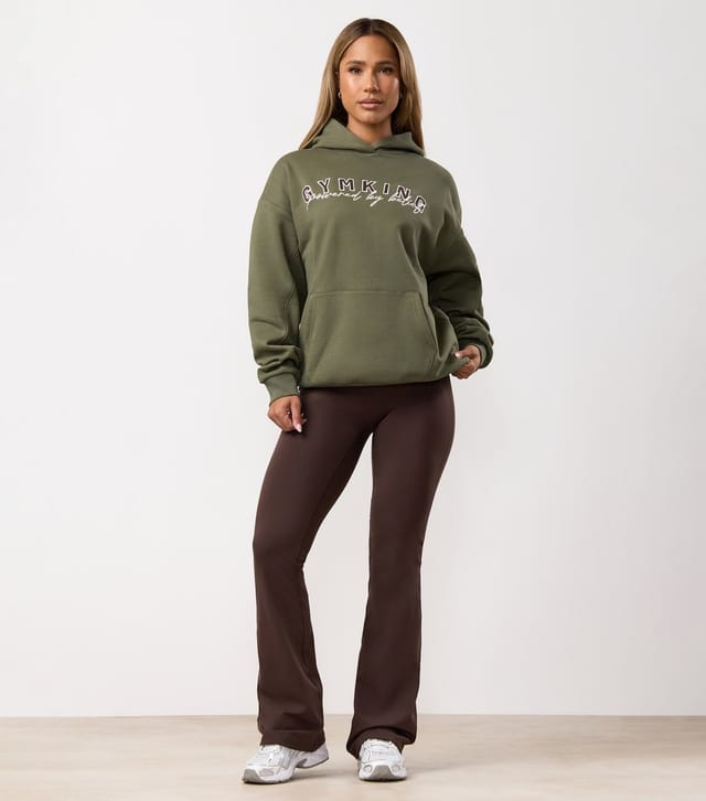 Gym King Women's Khaki Powered By Belief Relaxed Fit Hoodie Gym King New Look - 2