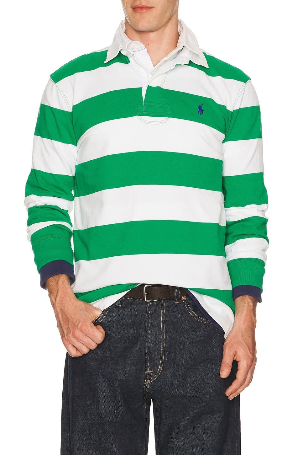 revolve Long Sleeve Iconic Stripe Rugby Polo