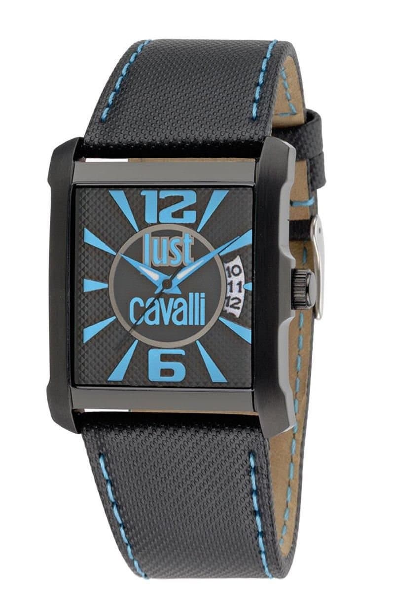 Just Cavalli Just Cavalli Men's Rude Watch Black Calfskin Strap Black Dial