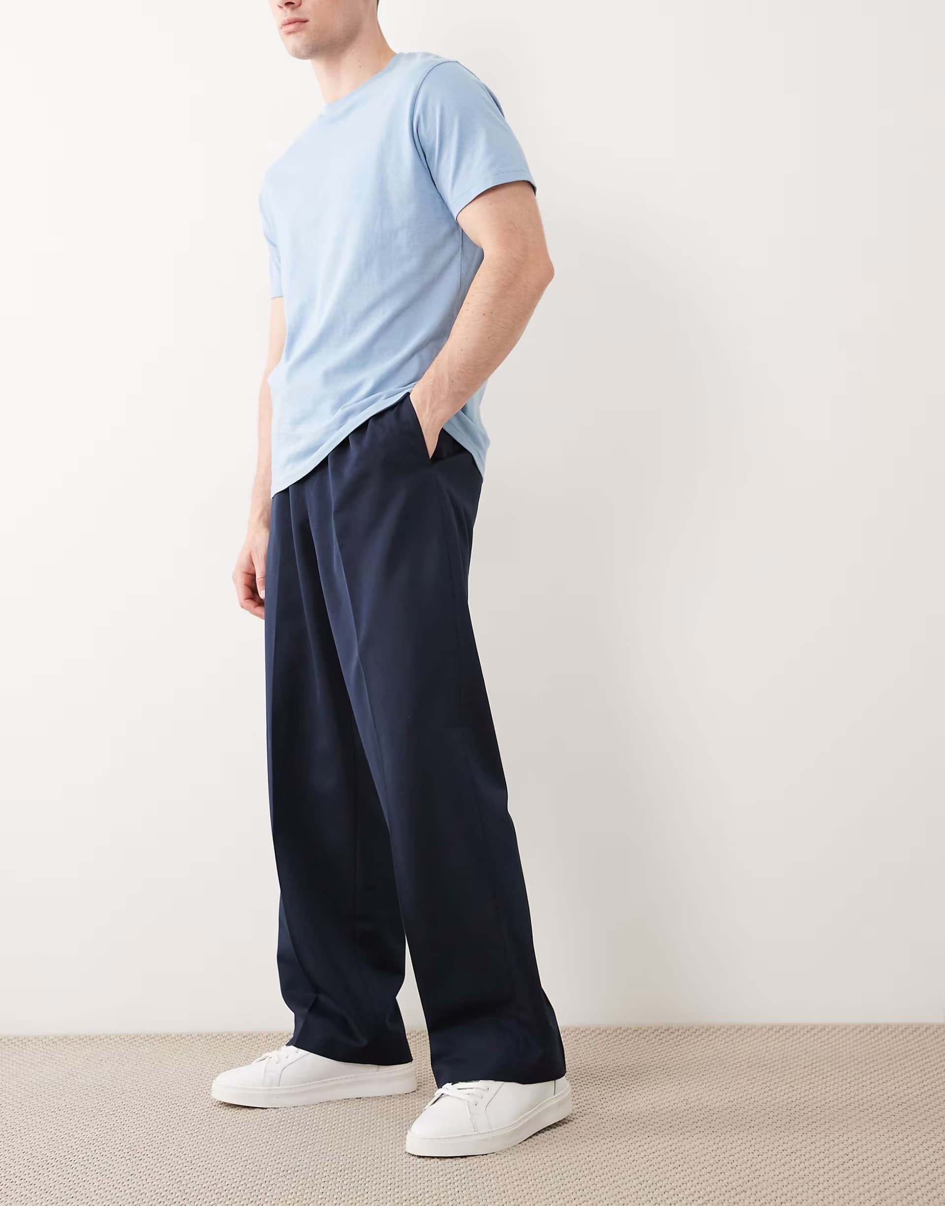 ASOS ASOS Navy Wide Leg Trousers