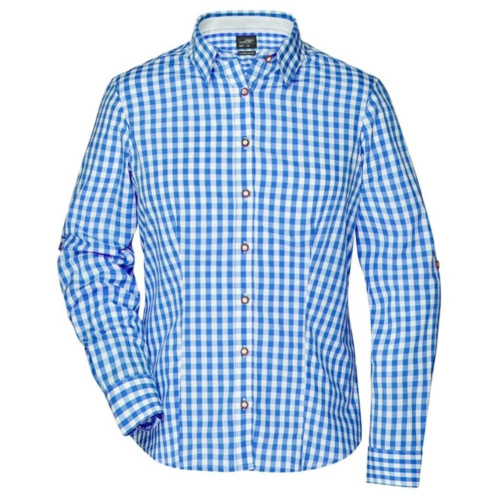 James and Nicholson James and Nicholson Women's Traditional Shirt in Mid Blue