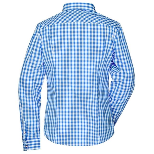 James and Nicholson James and Nicholson Women's Traditional Shirt in Mid Blue - 2