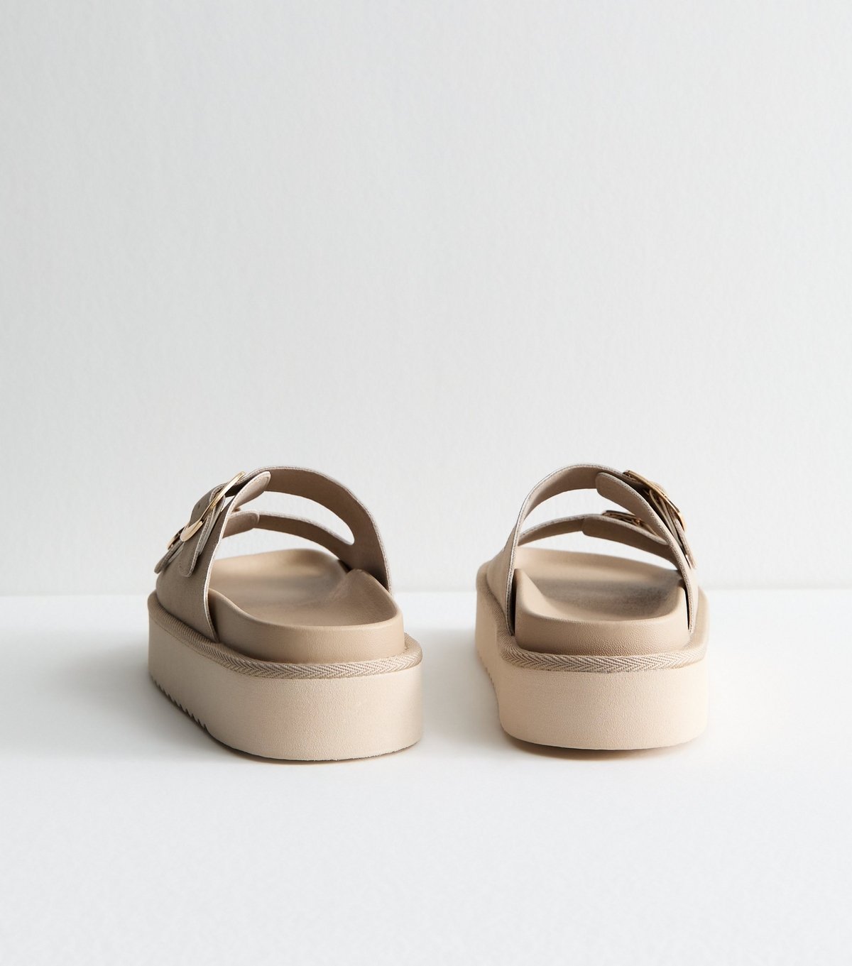 New Look Women's Light Brown Faux Leather Flatform Sandals Vegan New Look - 4