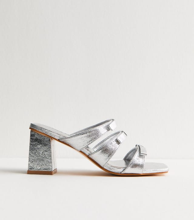 Public Desire Women's Silver Yosha Mule Sandals Public Desire New Look - 2