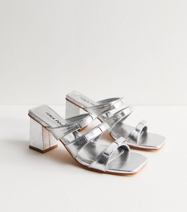 Public Desire Women's Silver Yosha Mule Sandals Public Desire New Look - 3
