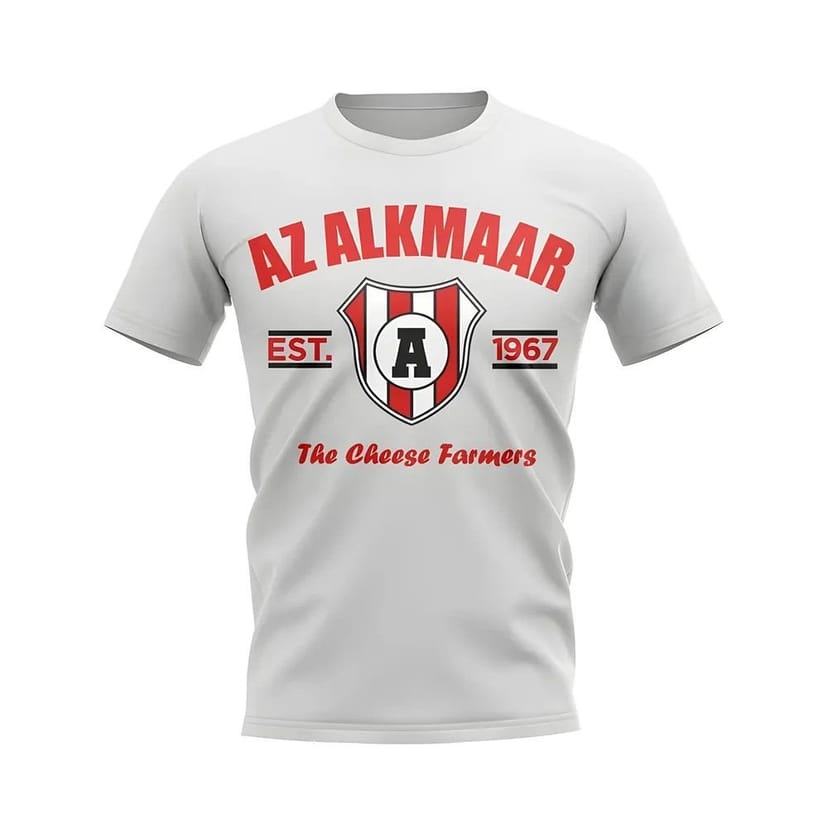 AZ Alkmaar AZ Alkmaar Men's Mens Established Football T-Shirt in White - 1