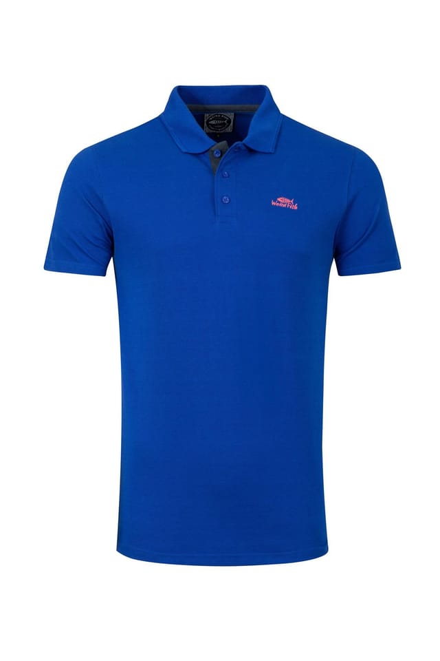 Weird Fish Weird Fish Men's Miles Pique Polo Shirt in Blue - 2