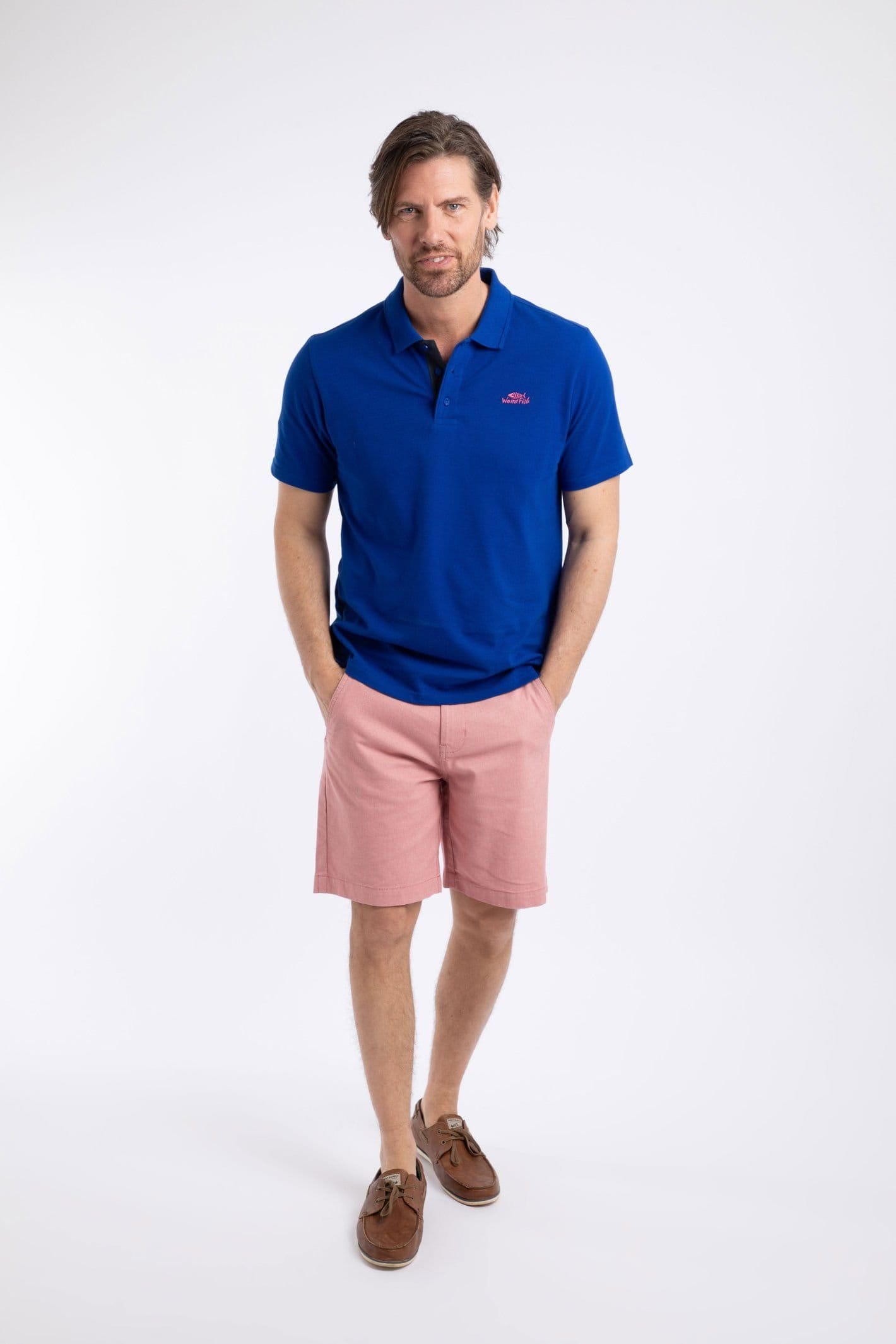 Weird Fish Weird Fish Men's Miles Pique Polo Shirt in Blue - 4