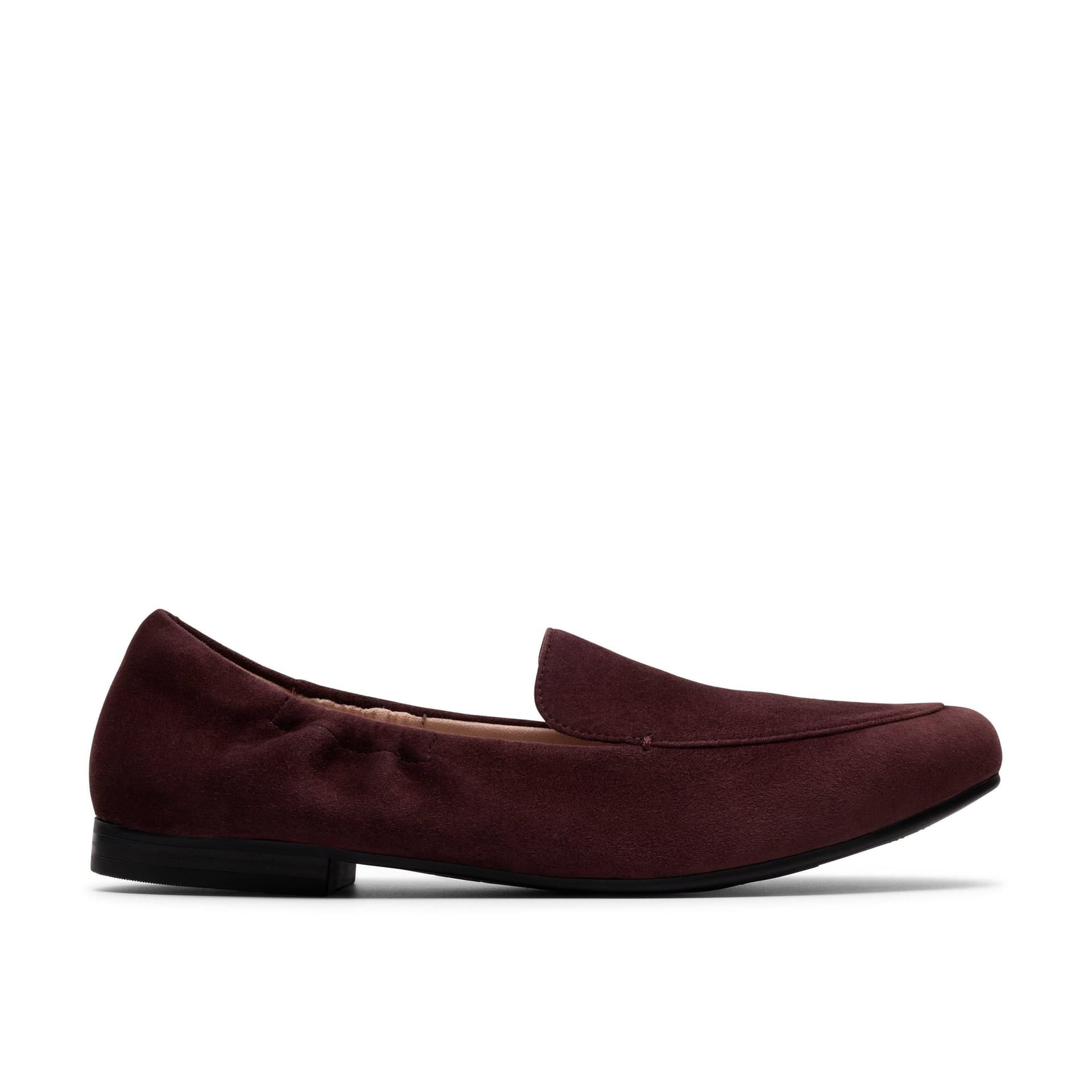 Clarks Clarks Women's Tamna Pure Brown Suede Loafers, Slip Ons in Burgundy