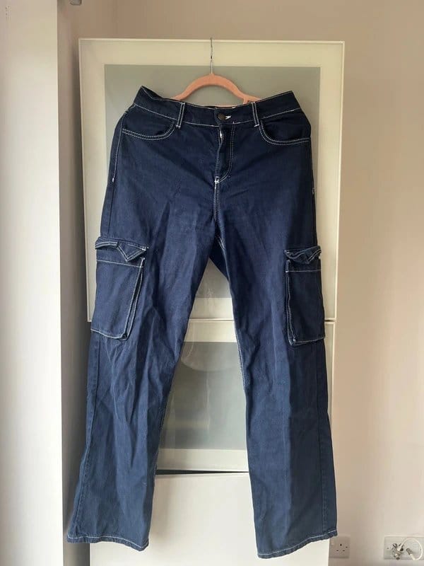 Bershka Bershka blue cargo trousers - 1