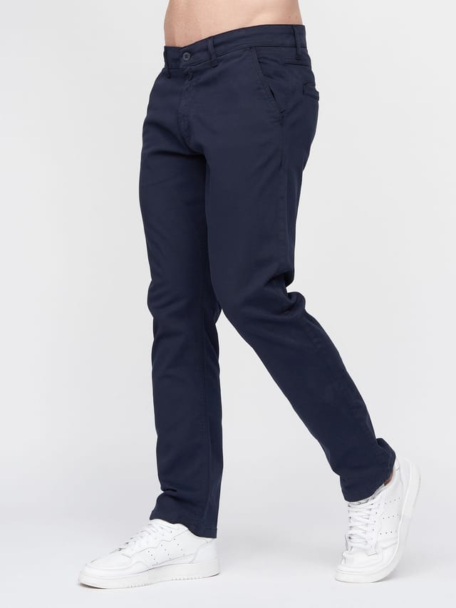 Duck&Cover Duck&Cover Moretor Men's Slim-Fit Lightweight Stretch Canvas Chinos with Secure Penny Pocket in Navy - 2