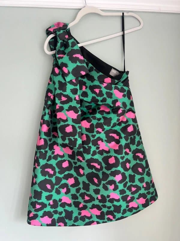 ASOS ASOS luxe green and pink statement leopard print dress