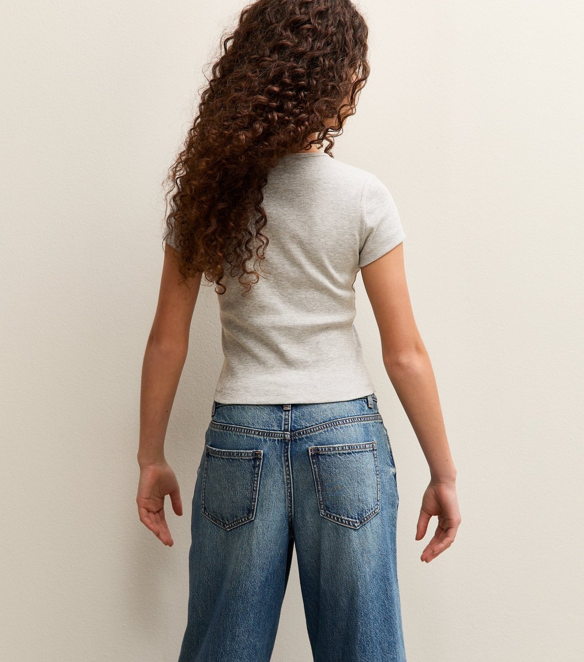 New Look Girls' Grey Ribbed Baby Tee New Look - 4