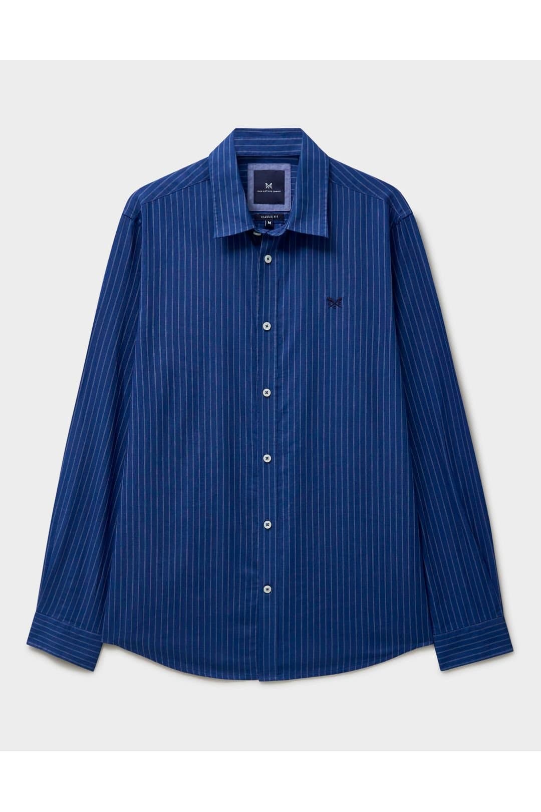 Debenhams Debenhams Men's Newport Stripe Shirt Broadcloth Indigo