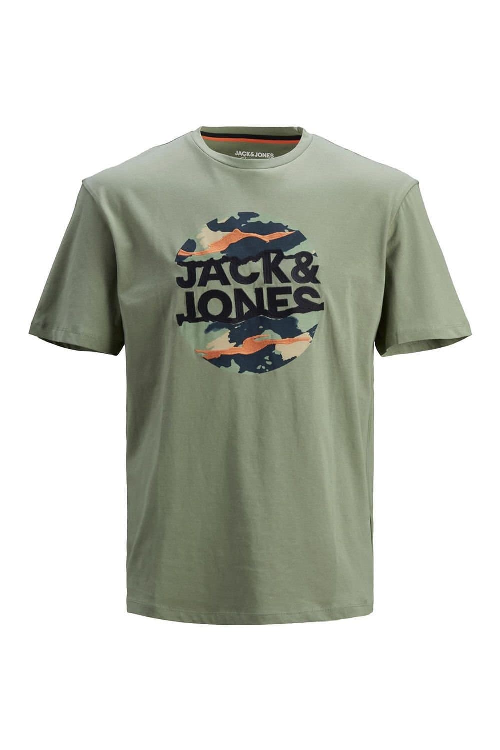 jack & jones Jack & Jones Men's Logo Tshirt, short sleeved casual crew neck, cotton[XS, Sea Spray] in Olive