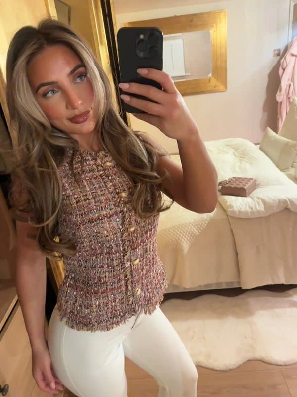 River Island River island tweet waistcoat style top