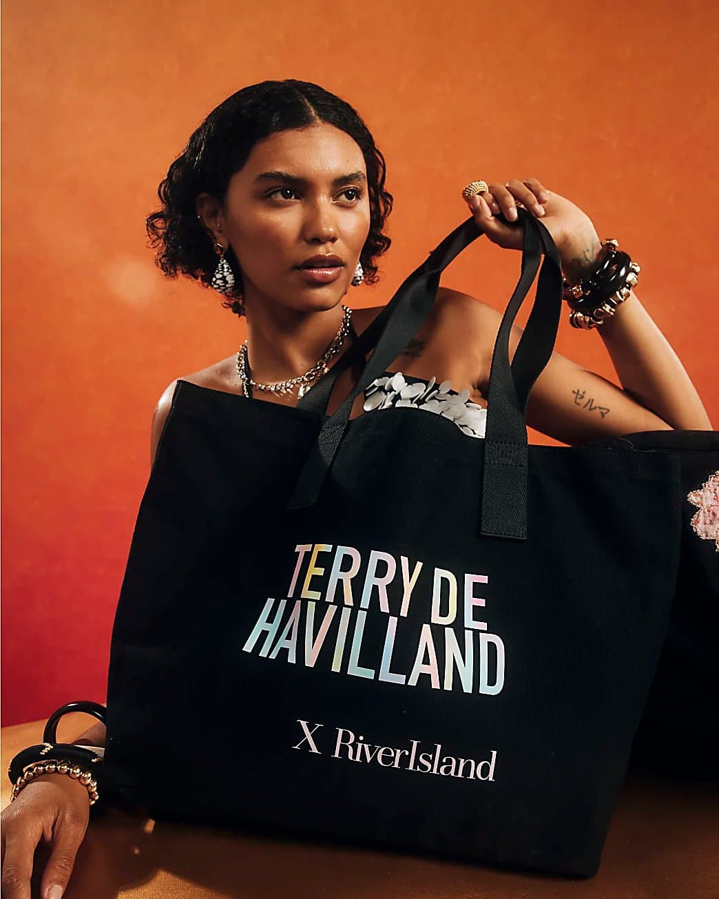 River Island River Island Womens Black Terry De Havilland Tote Bag