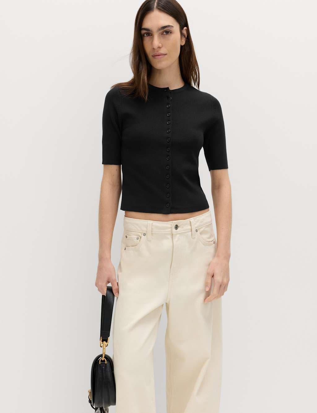 Marks & Spencer M&S Cropped Cardigan in Black