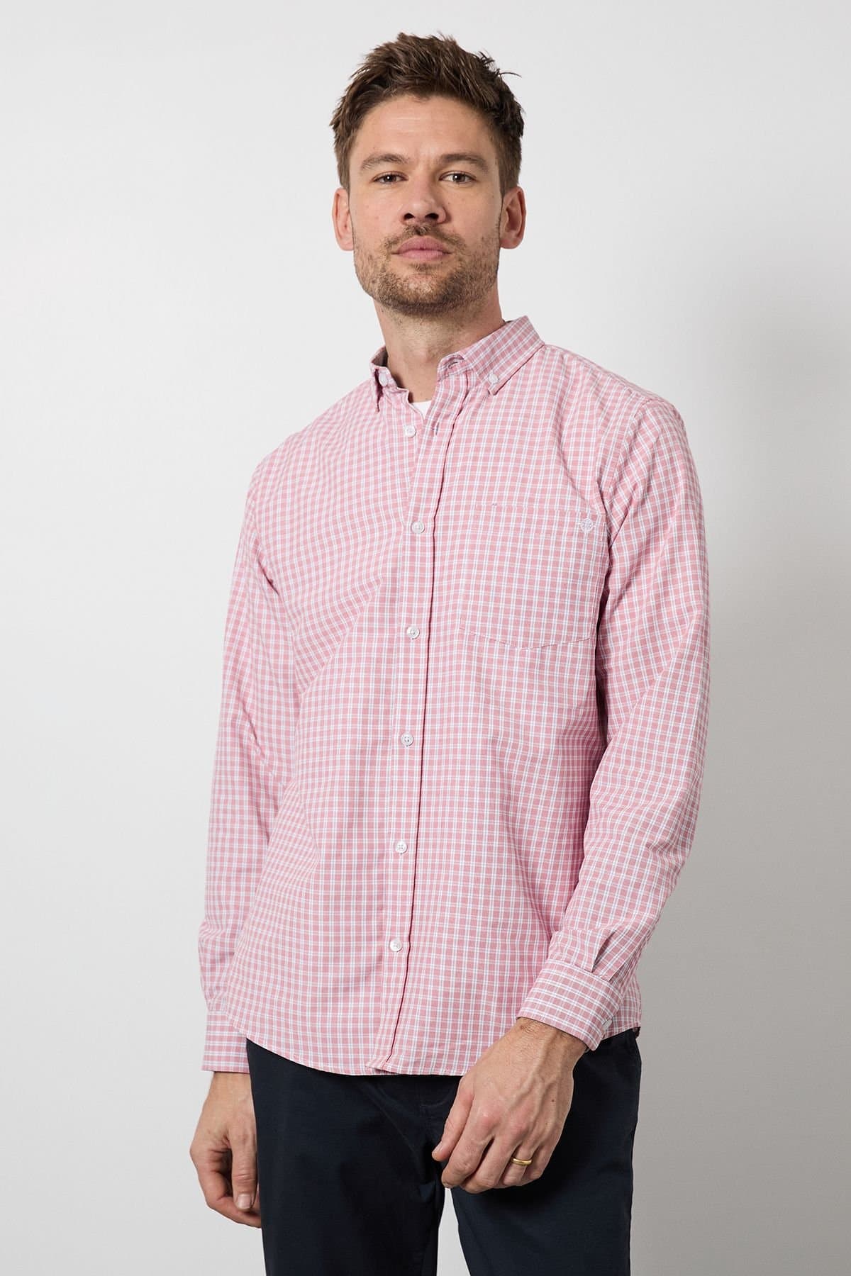 Maine Maine Men's Red Check Long Sleeve Shirt